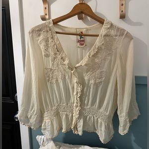 Johnny Was Cream Blouse